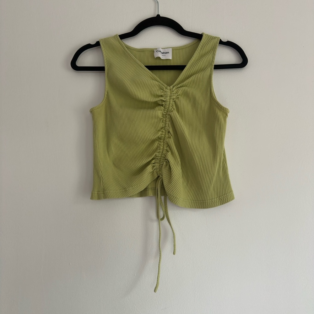 Callahan Light Green Ruched Tank Top